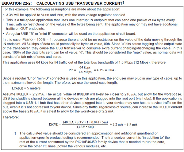 Calculating USB transceiver current The power consumed by a USB transceiver
